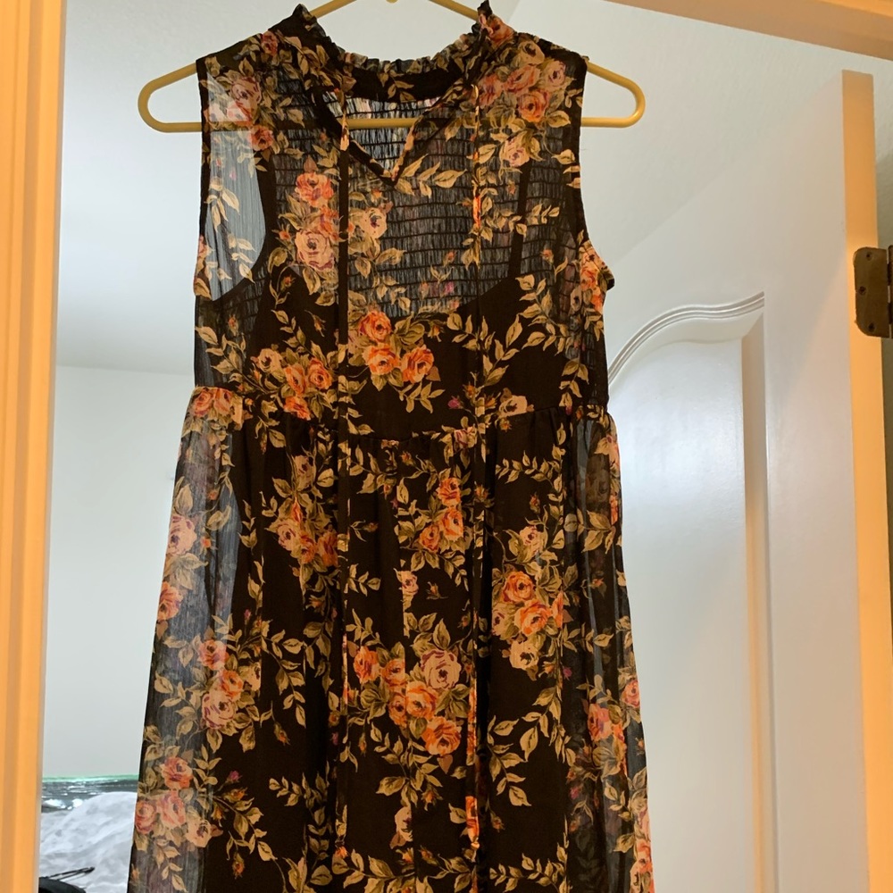 Floral print babydoll dress